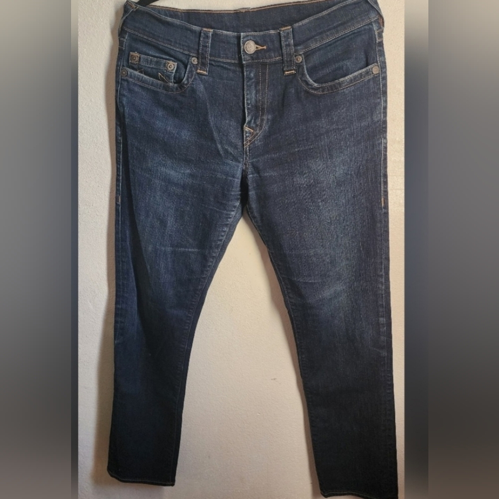 True Religion Men's Geno Slim Fit Straight Jeans, Size 33